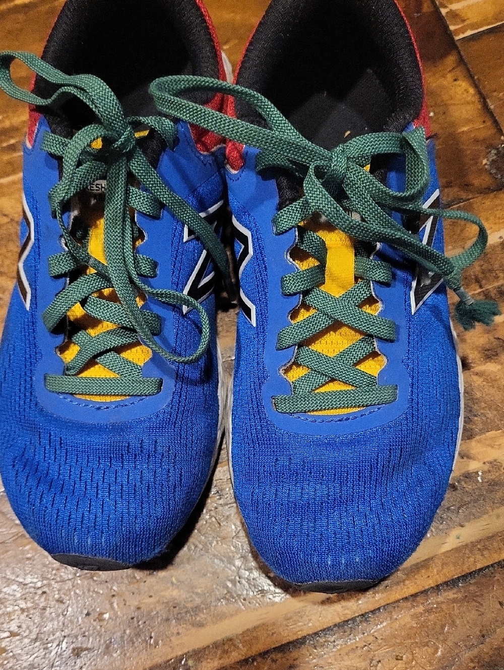 New Balance Kids Blue Green Yellow Athletic Sneakers